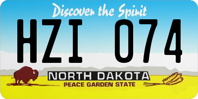 ND license plate HZI074