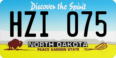 ND license plate HZI075