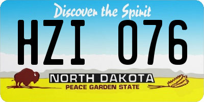ND license plate HZI076