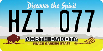 ND license plate HZI077