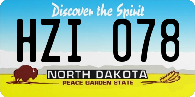 ND license plate HZI078