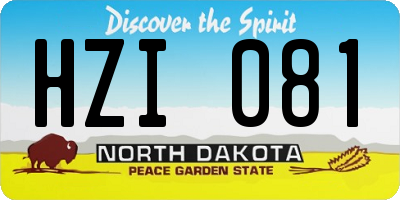 ND license plate HZI081
