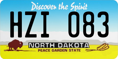 ND license plate HZI083