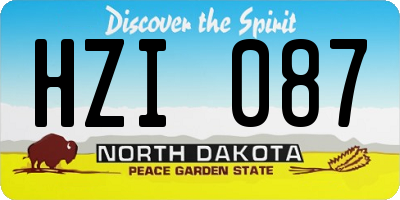 ND license plate HZI087