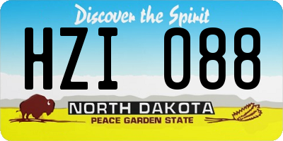 ND license plate HZI088