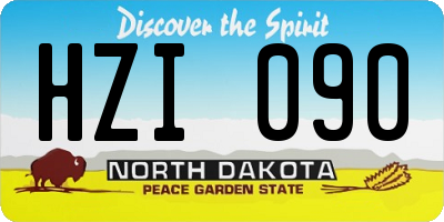 ND license plate HZI090