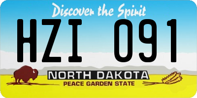 ND license plate HZI091