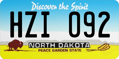 ND license plate HZI092