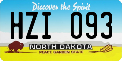 ND license plate HZI093