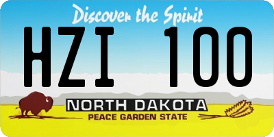 ND license plate HZI100