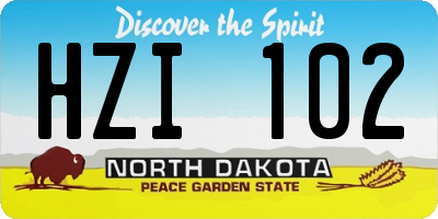 ND license plate HZI102