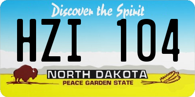 ND license plate HZI104