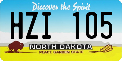 ND license plate HZI105
