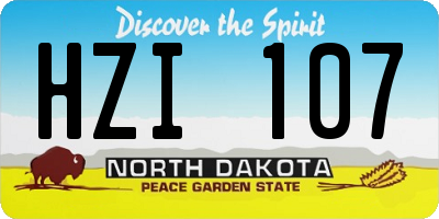 ND license plate HZI107