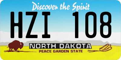ND license plate HZI108