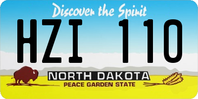 ND license plate HZI110