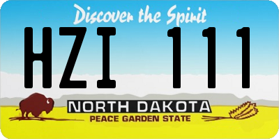 ND license plate HZI111