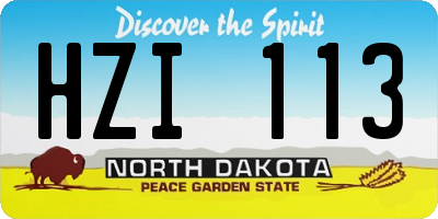ND license plate HZI113