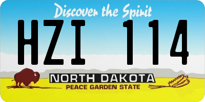 ND license plate HZI114