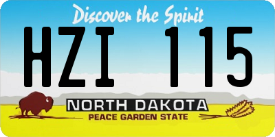 ND license plate HZI115