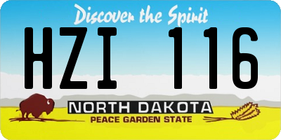 ND license plate HZI116
