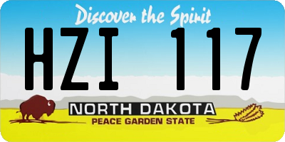 ND license plate HZI117