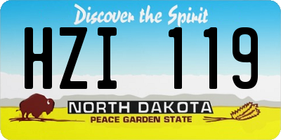 ND license plate HZI119