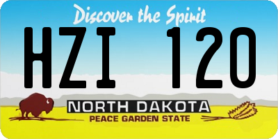 ND license plate HZI120