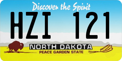 ND license plate HZI121