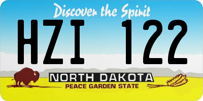ND license plate HZI122