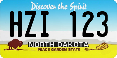 ND license plate HZI123