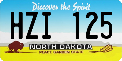 ND license plate HZI125