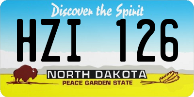 ND license plate HZI126