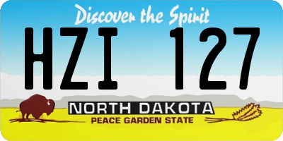 ND license plate HZI127