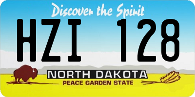 ND license plate HZI128