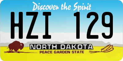 ND license plate HZI129