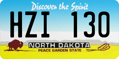 ND license plate HZI130