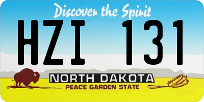 ND license plate HZI131