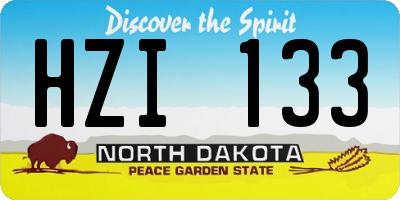 ND license plate HZI133