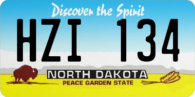 ND license plate HZI134