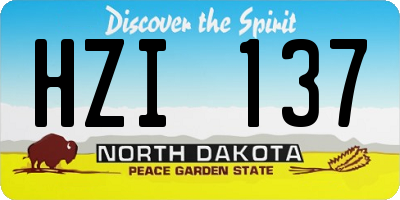 ND license plate HZI137
