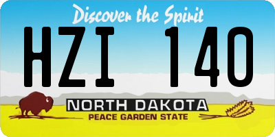 ND license plate HZI140