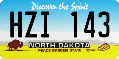 ND license plate HZI143