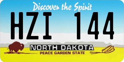 ND license plate HZI144