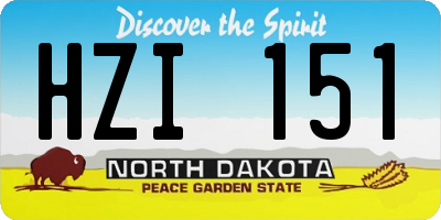 ND license plate HZI151