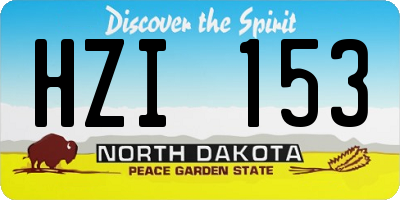 ND license plate HZI153