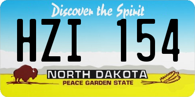 ND license plate HZI154
