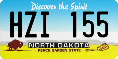 ND license plate HZI155