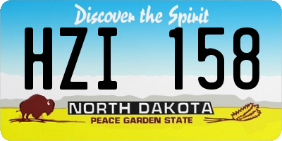 ND license plate HZI158