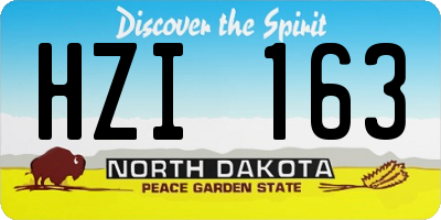 ND license plate HZI163